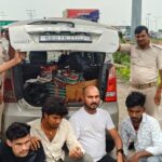 डोभी चेकपोस्ट पर वैगनआर कार से 194.730 लीटर विदेशी शराब बरामद, चार तस्कर गिरफ्तार
